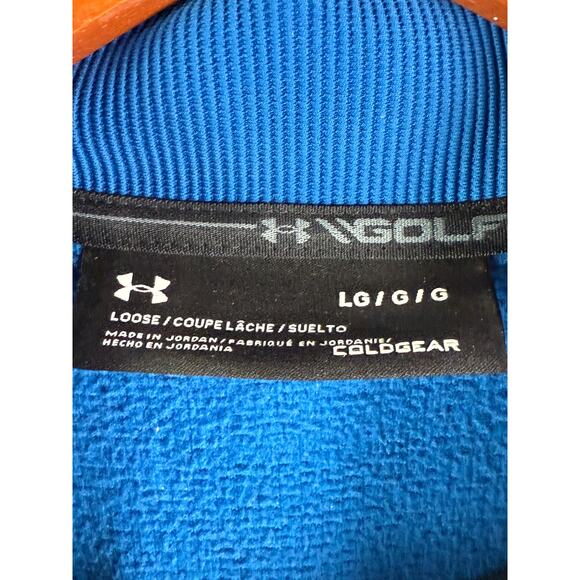 Under Armour UA Golf Storm Pullover Lightweight Sweater Fleece Blue Mens Large - Picture 5 of 9